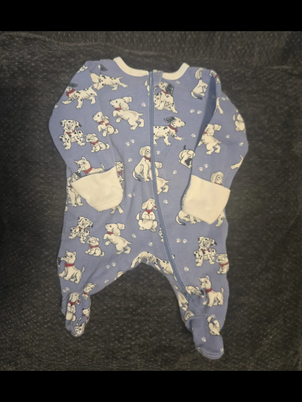 3-Piece Baby Footed Sleepers - Dinosaurs, Dalmatians, Lions - Blue, Gray, Cream